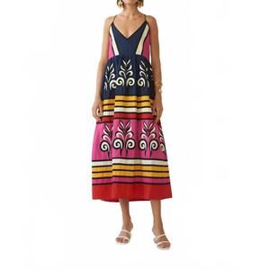 NEW CAROLINA K women's antonella dress in blue multi